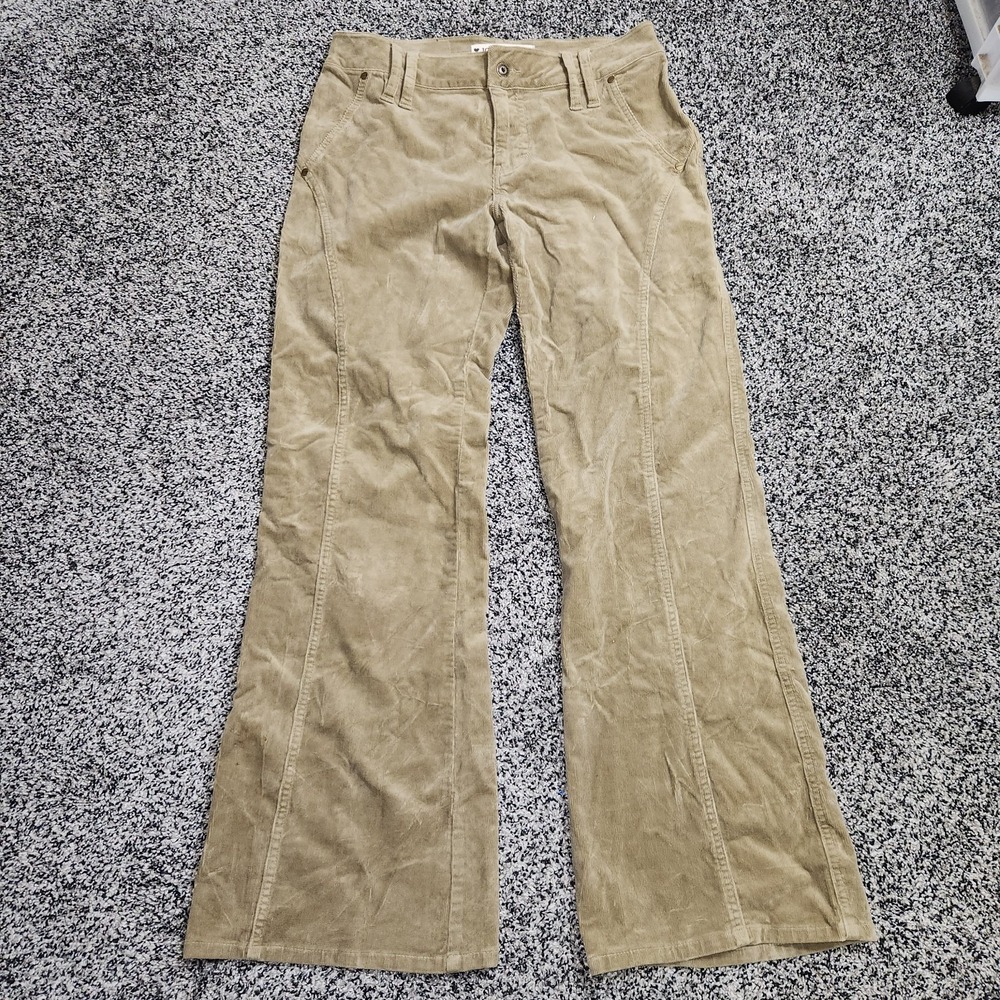 Vtg Y2K 90's Joe Boxer Corduroy Front Seem Pants Women Jr 13 Bootcut Flare Tan